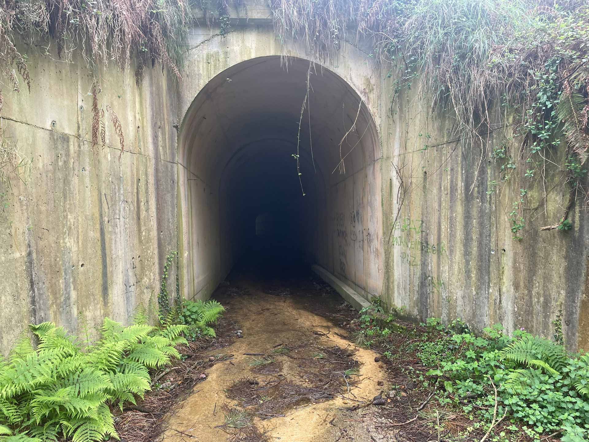 Tumma mutainen tunneli Caminolla
