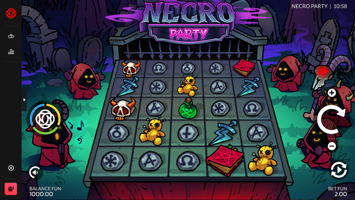 7Rings Gamingin Necro Party -pelilauta, jossa on viisi kertaa viisi -koko.