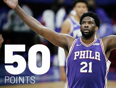Joel Embiid teki uransa ennätyksen 50 pistettä 76ersissa voittaen Bullsin
