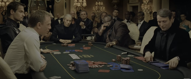 Casino Royalen pokerikohtaus