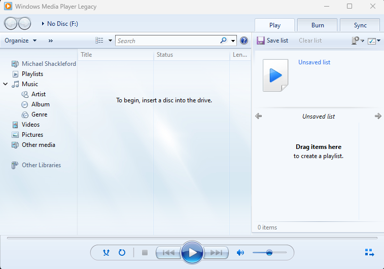 Windows Media Playerin vanha versio