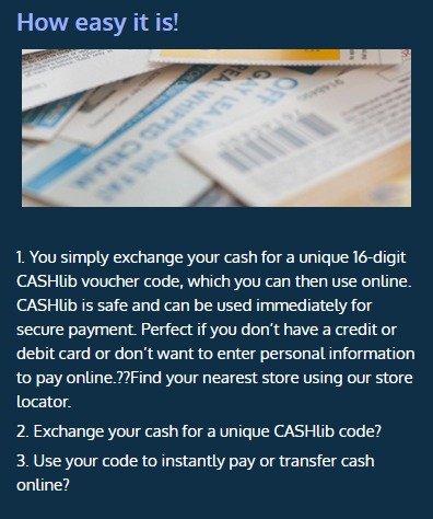 CASHlibin käyttö maksutapana